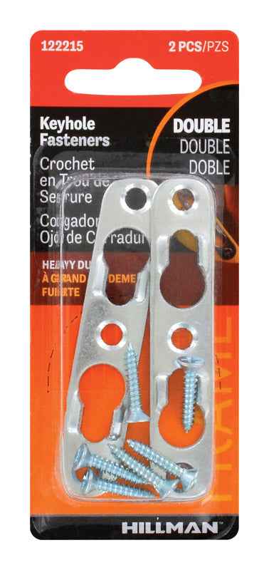 Hillman AnchorWire Steel Zinc Silver Keyhole Picture Hanger 20 lb. 2 pk (Pack of 10)