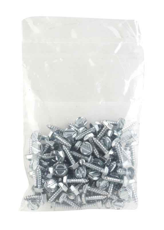 Hillman No. 6 X 1/2 in. L Slotted Hex Head Sheet Metal Screws 100 pk
