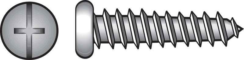 HILLMAN No. 8 X 1-1/4 in. L Phillips/Slotted Pan Head Sheet Metal Screws 100 pk