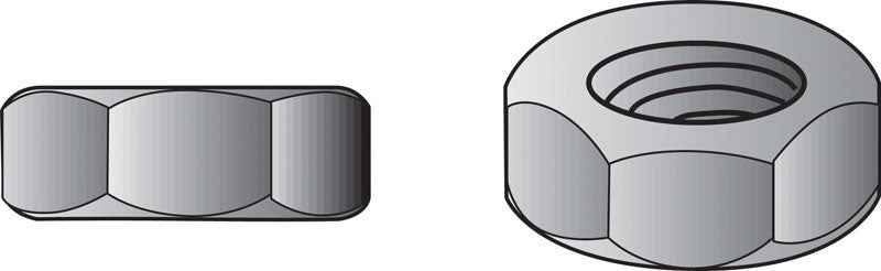 Hillman 1 in. Zinc-Plated Steel USS Hex Nut 10 pk
