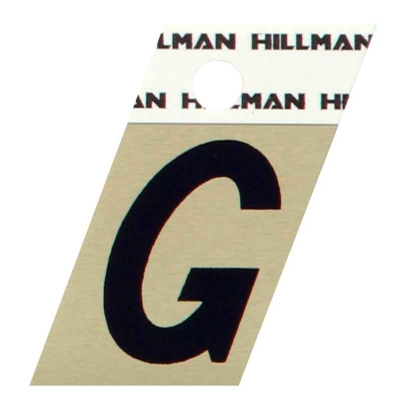 Hillman 1.5 in. Reflective Black Metal Self-Adhesive Letter G 1 pc (Pack of 6)