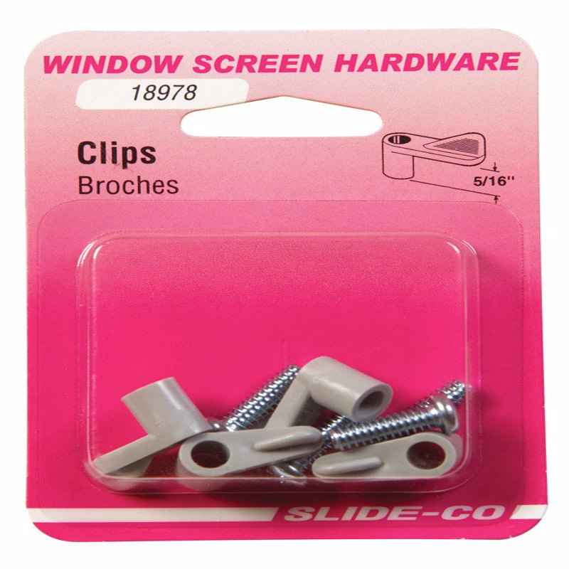 Prime-Line Gray Plastic Screen Clip For 5/16 inch 1 pk