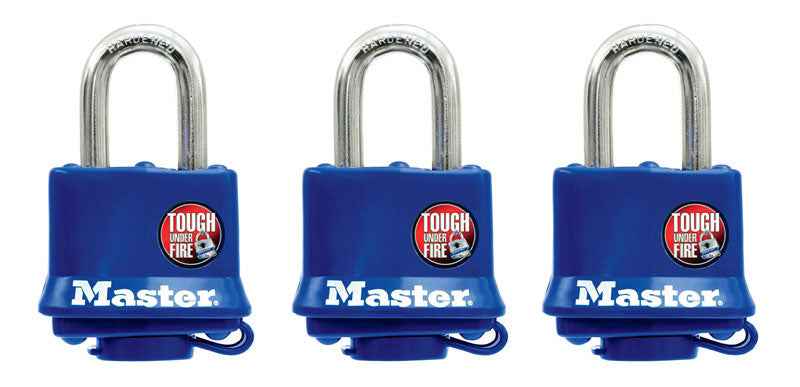 Master Lock 1-5/16 in. H X 1 in. W Vinyl Covered Steel Double Locking Weather-Resistant Padlock