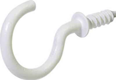 Hillman Small Vinyl Coated White Steel 7/8 in. L Hook 1 lb. 6 pk (Pack of 10)