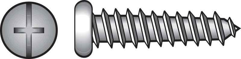 HILLMAN No. 8 Ga. X 3/4 in. L Phillips/Slotted Pan Head Sheet Metal Screws 100 pk