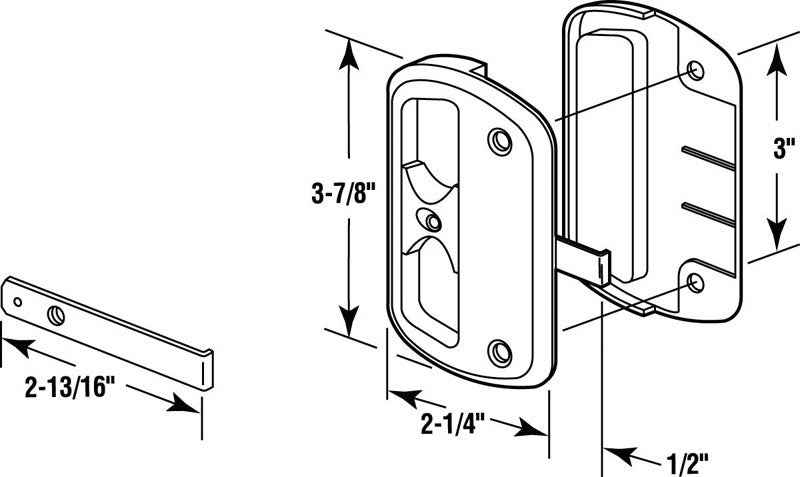 Prime-Line Zinc-Plated Black Plastic Sliding Door Latch 1 pk