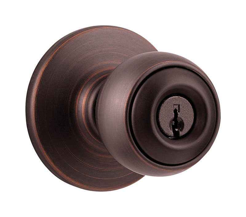 Kwikset Polo Venetian Bronze Entry Door Knob 1-3/4 in.