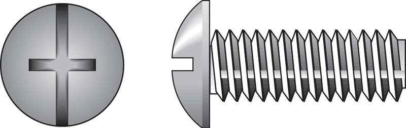 HILLMAN No. 8-32 Ga. X 1 in. L Combination Truss Head Zinc-Plated Steel Machine Screws 100 pk