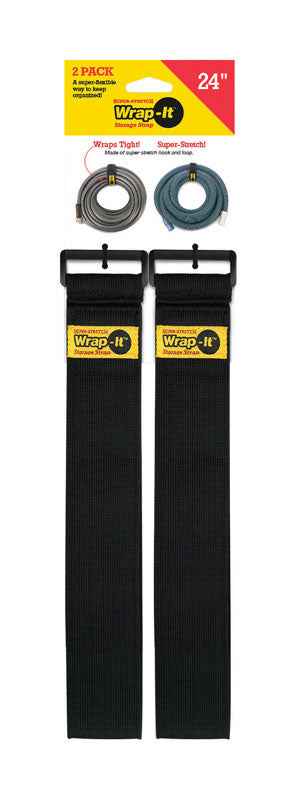 Wrap-It Super-Stretch 2 in. W X 24 in. L Black Stretch Storage Straps 10 lb 2 pk