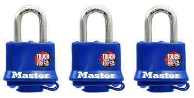 Master Lock 1-5/16 in. H X 1 in. W Vinyl Covered Steel Double Locking Weather-Resistant Padlock