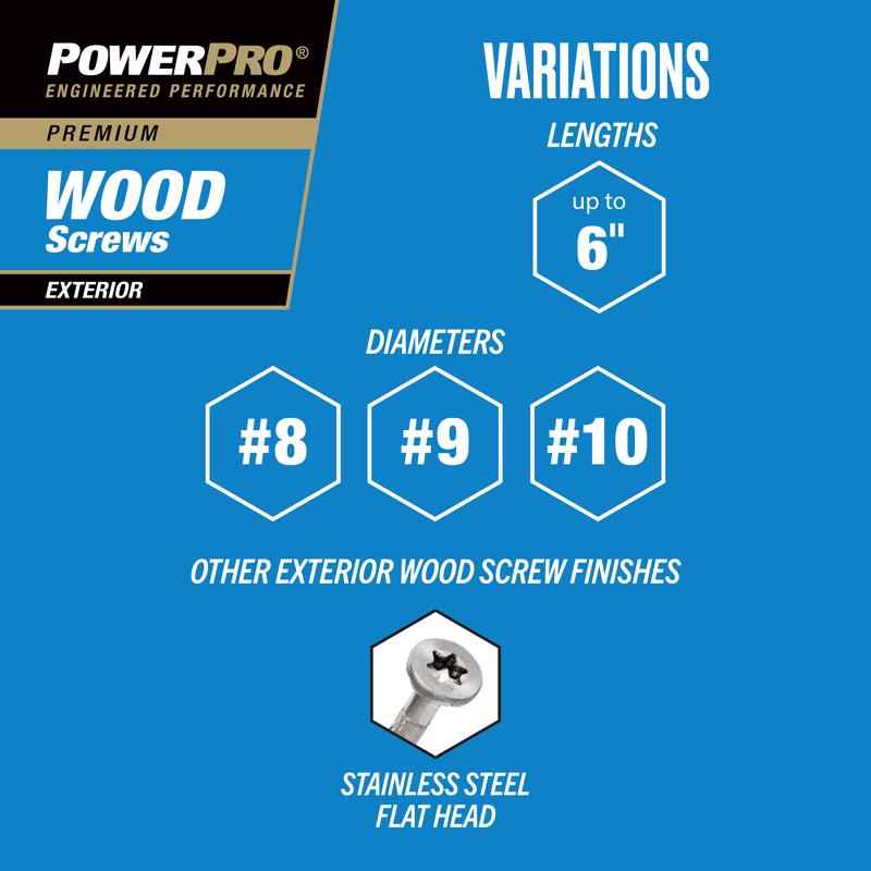Hillman Power Pro Star Flat Head Ceramic Coated Steel Premium Deck Screws No. 10 x 3-1/2 L in.