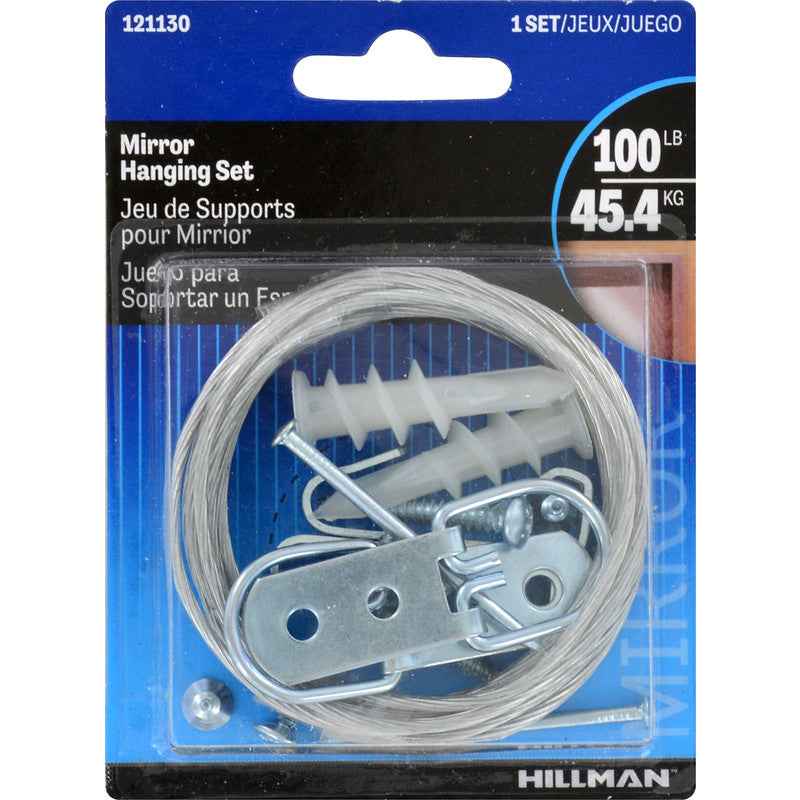 Hillman AnchorWire 100 lbs. Capacity Silver Extra Heavy Mirror Holder Kit 4-13/16 L in. (Pack of 5)