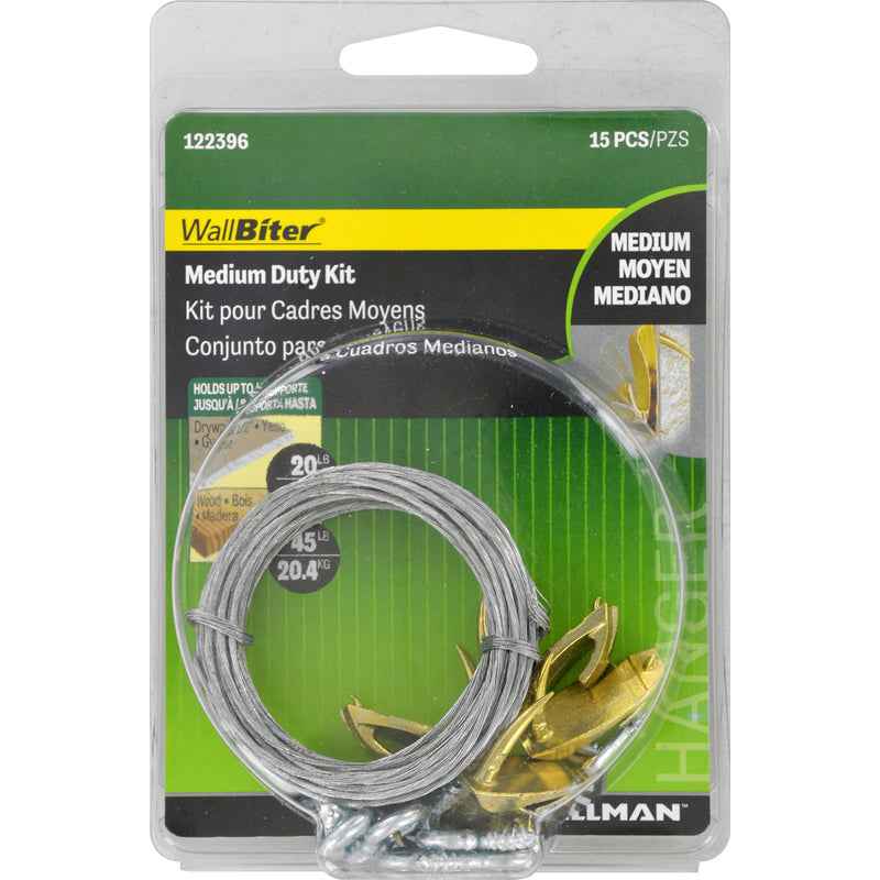 Hillman WallBiter Brass-Plated Medium Duty Picture Hook Kit 45 lb 1 pk