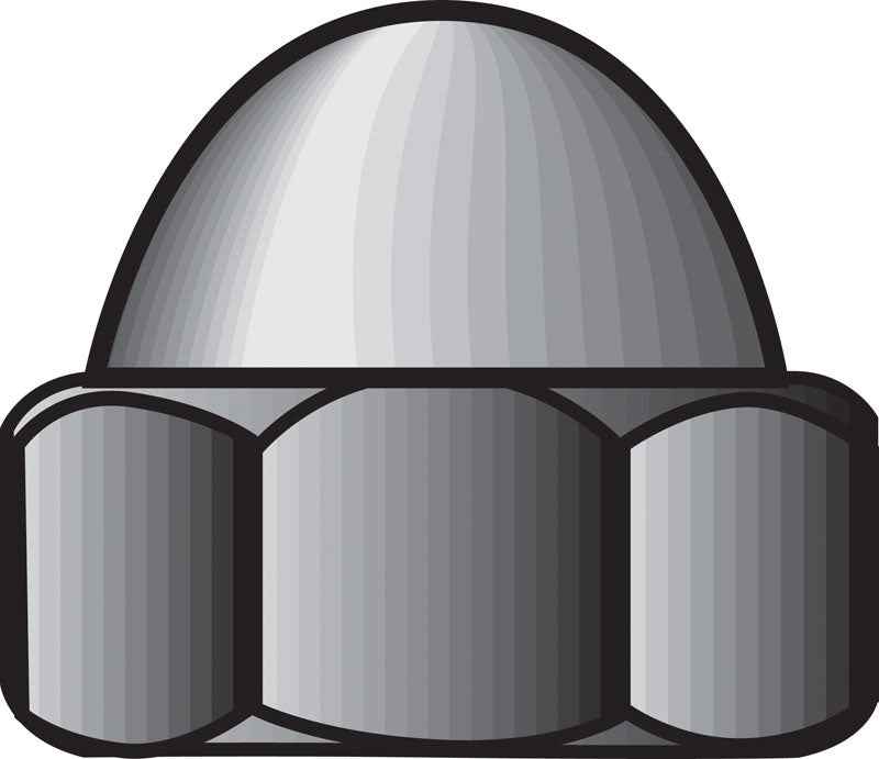 HILLMAN 10-24 in. Nickel Steel USS Acorn Nut 1 pk