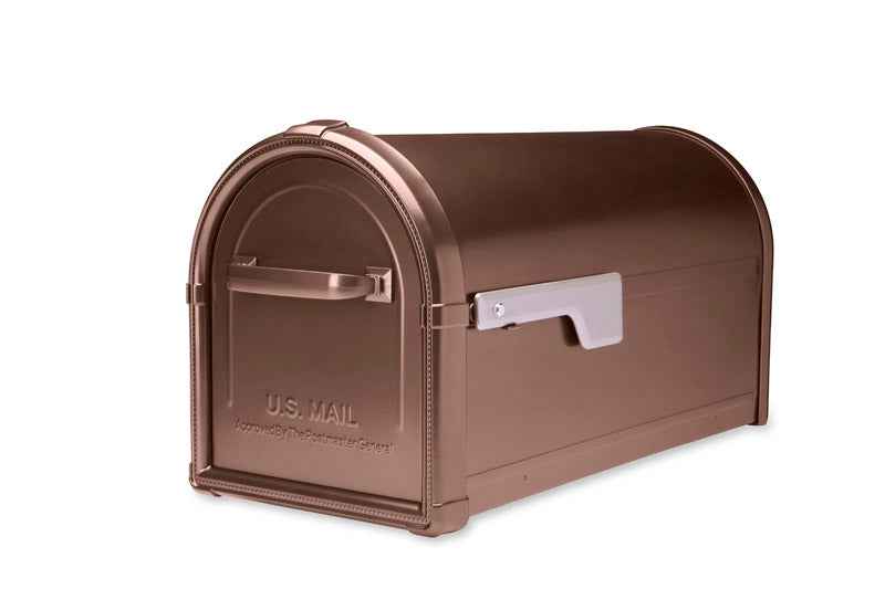 Architectural Mailboxes Hillsborough Classic Galvanized Steel Post Mount Copper Mailbox