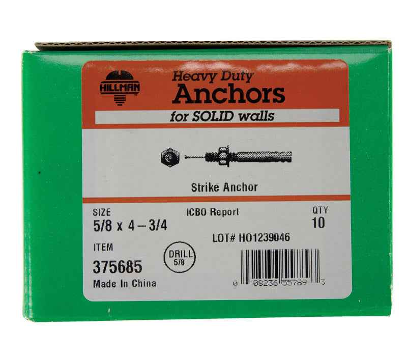 HILLMAN 5/8 in. D X 4-3/4 in. L Steel Round Head Strike Anchor 1 pk