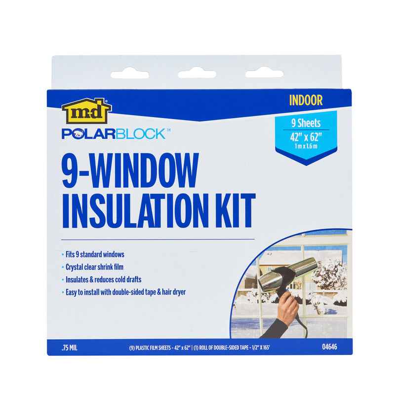 M-D Polar Block Clear Plastic Glare Control Window Shrink Film 62 L x 42 W in. (Pack of 6)