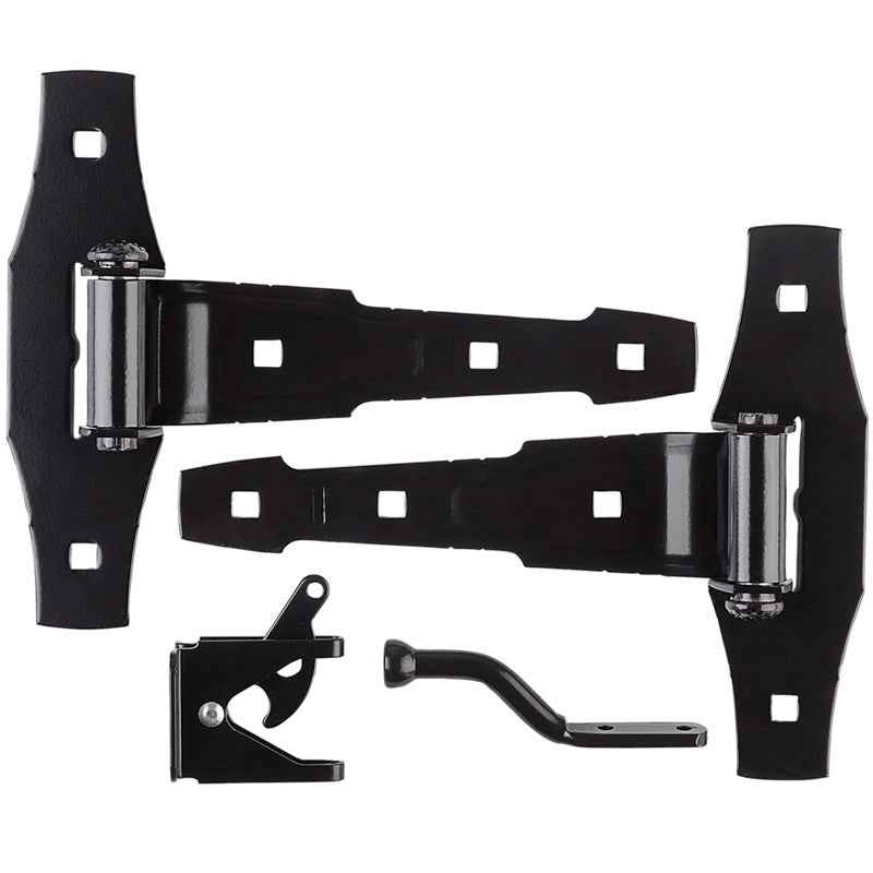 National Hardware 8-13/16 in. L Black Steel Gate Hardware Kit 1 pk