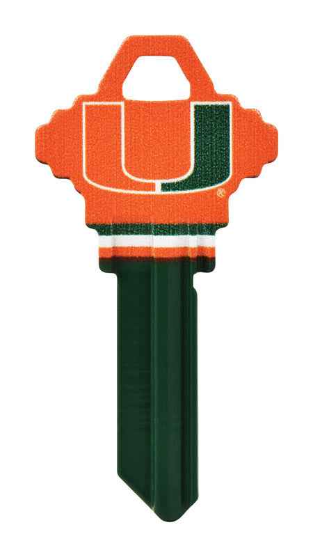 Hillman Miami University Painted Key House/Office Universal Key Blank Single sided (Pack of 6)