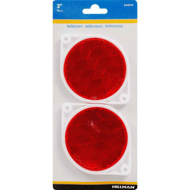 Hillman 3 in. Round Red Reflectors 2 pk (Pack of 6)