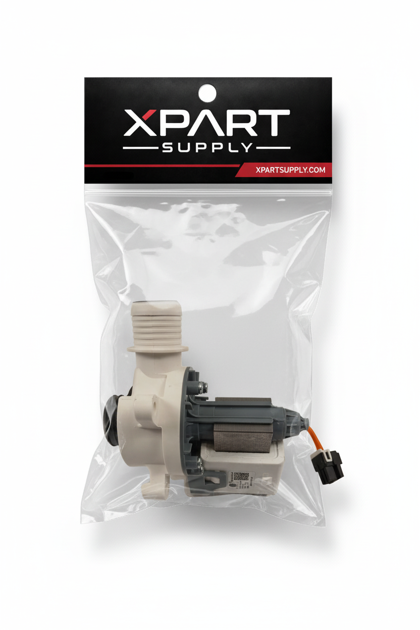 WPW10276397 Whirlpool Washer Drain Pump – Retail Bag Mockup | XPart Supply Canada
