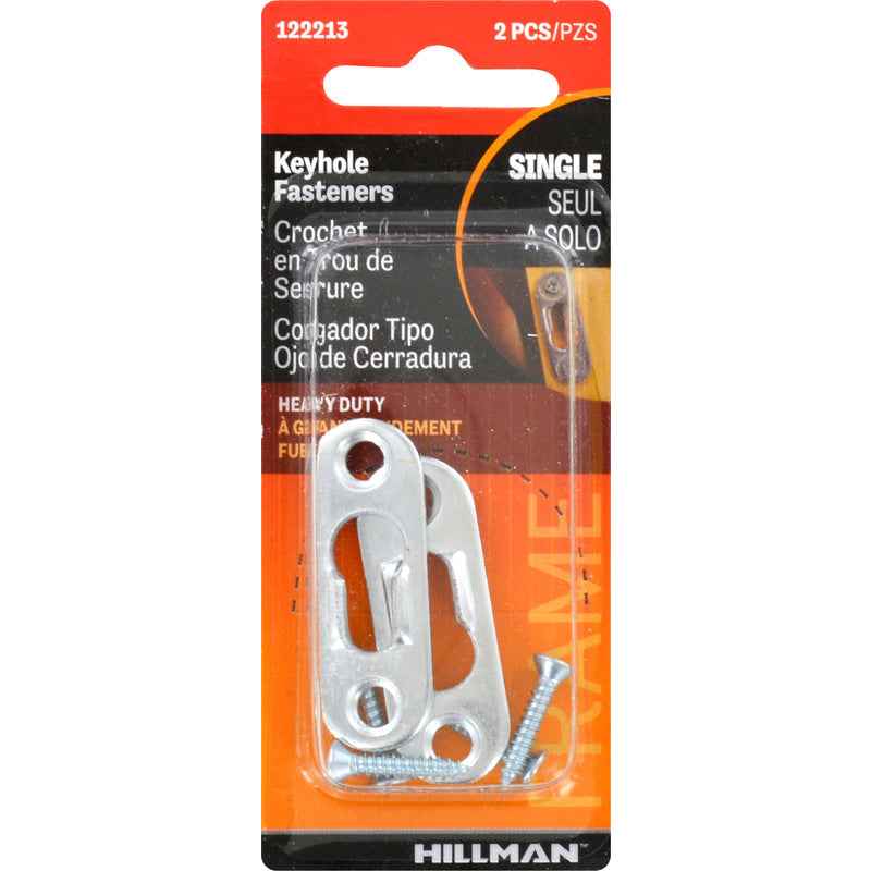 Hillman AnchorWire Steel-Plated Keyhole Picture Hanger 20 lb. 2 pk (Pack of 10)