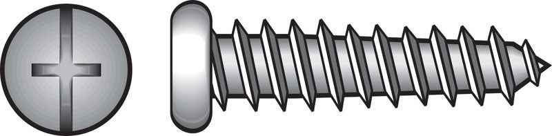 HILLMAN No. 14 Ga. X 1 in. L Phillips/Slotted Pan Head Sheet Metal Screws 100 pk