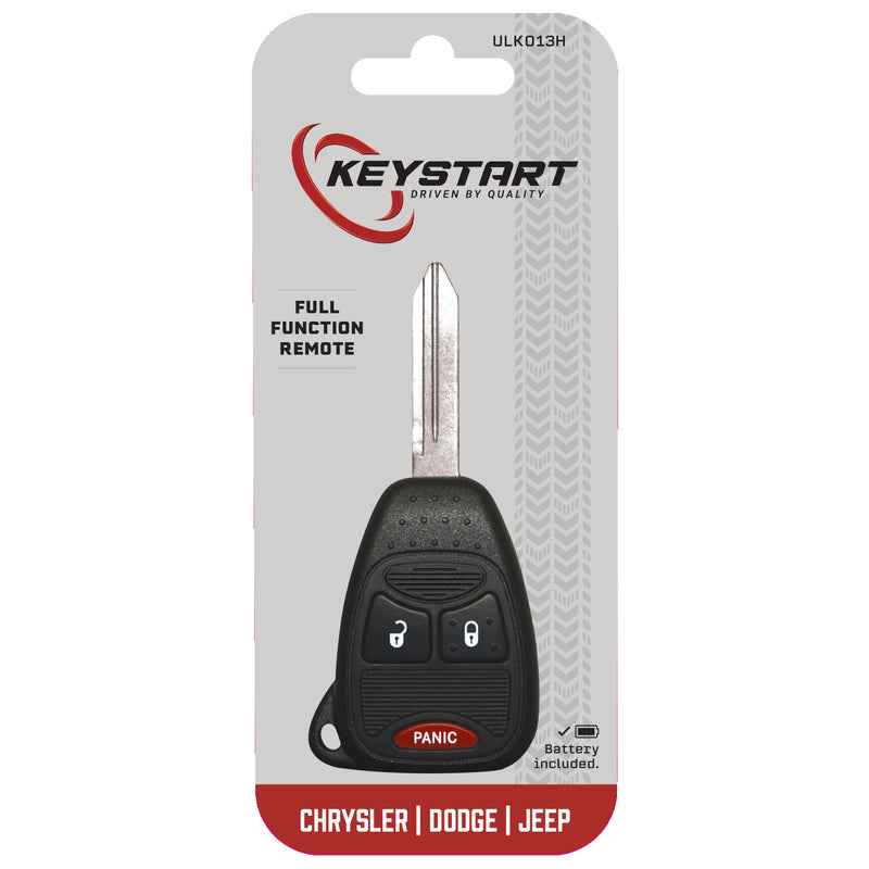 DuracellKeyStart #ULK013 Double Sided Self Programmable Remote Replacement Automotive FOB Blank Key for Jeep