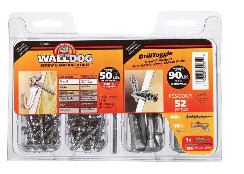 Hillman Walldog No. 10 x 1-1/4 in. L Phillips Pan Head Chrome Construction Screws 52 pk (Pack of 3)