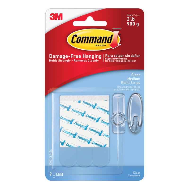 3M Command Medium Foam Adhesive Strips 2-3/4 in. L 9 pk (Pack of 6)