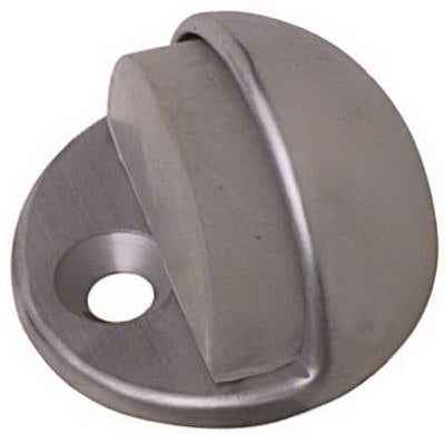 National Hardware Solid Brass w/Rubber Bumper Chrome Silver Door Stop Mounts to floor 1.75 in.