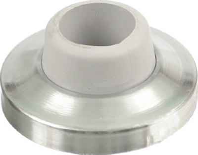 National Hardware Solid Brass Satin Nickel Silver Wall Door Stop Mounts to wall 2.34 in.