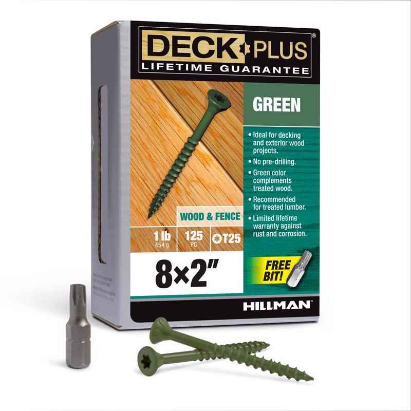 Deck Plus No. 8  x 2 in. L Star Flat Head Exterior Deck Screws 1 lb.