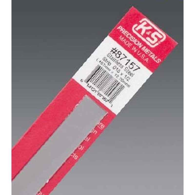 K&S 12 in. L X 1/2 in. W Stainless Steel Strip