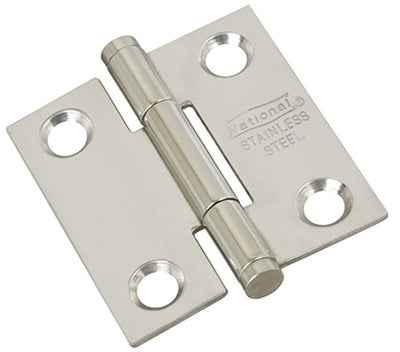 National Hardware 1.5 in. L Stainless Steel Stainless Steel Door Hinge 2 pk