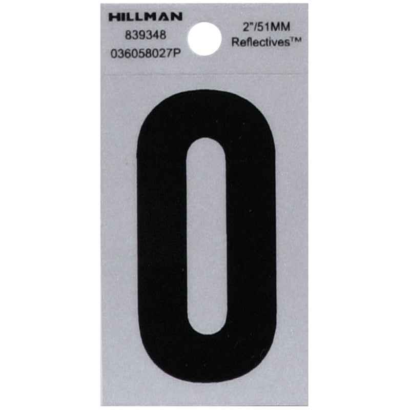 Hillman 2 in. Reflective Black Mylar Self-Adhesive Letter O 1 pc (Pack of 6)