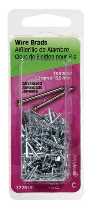 Hillman 19 Ga. x 1/2 in. L Galvanized Steel Brad Nails 1 pk 1.75 oz. (Pack of 6)