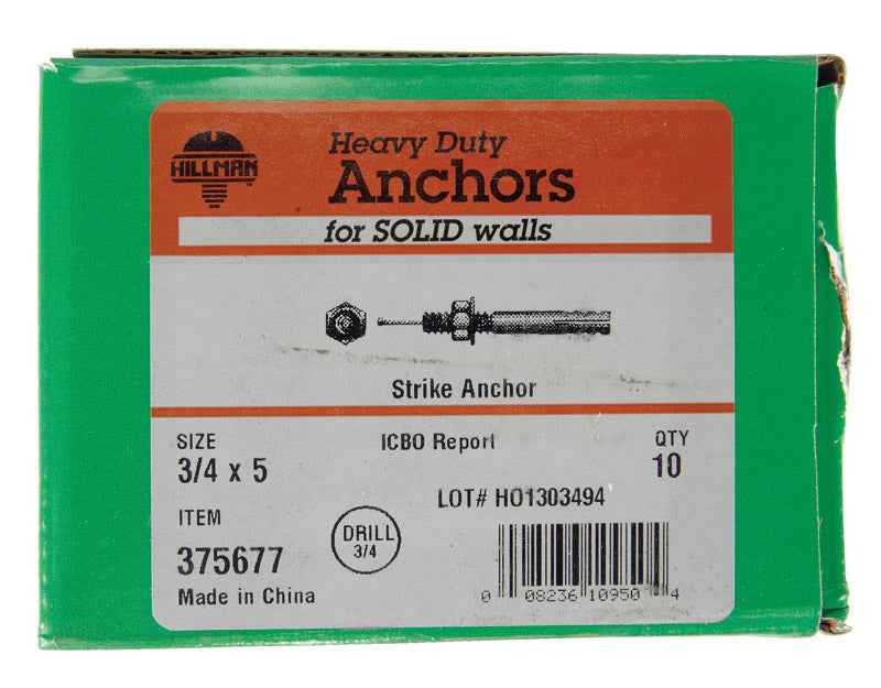 HILLMAN 3/4 in. D X 5 in. L Steel Round Head Strike Anchor 10 pk