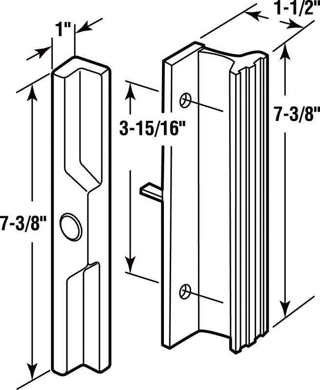 Prime-Line Wood Tone Steel Outdoor Sliding Glass Door Lock Set