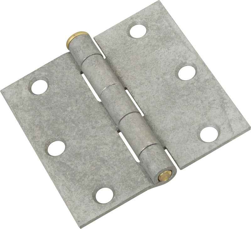 National Hardware 3 in. W X 3 in. L Galvanized Silver Steel Broad Hinge 2 pk