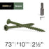Deck Plus No. 10  x 2-1/2 in. L Star Flat Head Exterior Deck Screws 1 lb.