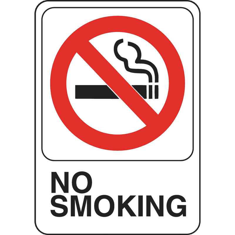 Hillman English White No Smoking Sign 5 in. H X 7 in. W (Pack of 6)