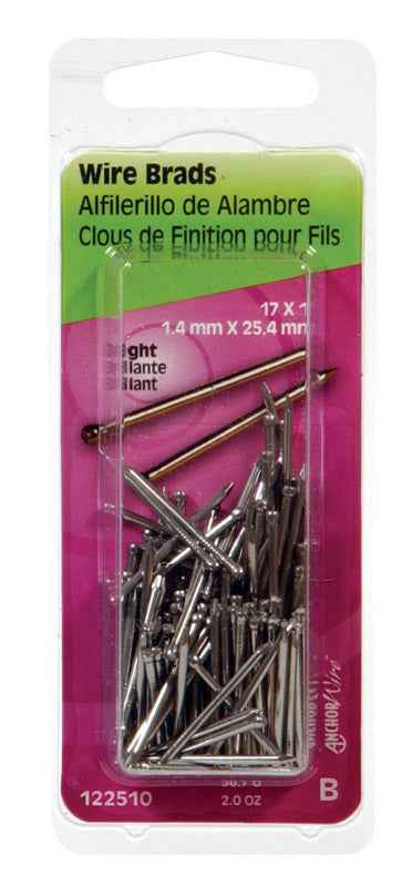 Hillman 17 Ga. x 1 in. L Bright Steel Brad Nails 1 pk 2 oz. (Pack of 6)