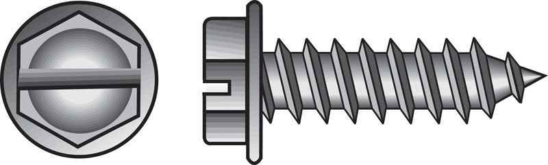 Hillman No. 8 X 1-1/4 in. L Slotted Hex Head Sheet Metal Screws 100 pk