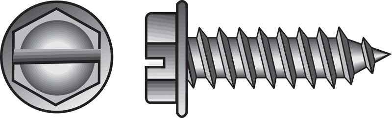 HILLMAN No. 14 Ga. X 1-1/4 in. L Slotted Hex Washer Head Sheet Metal Screws 100 pk