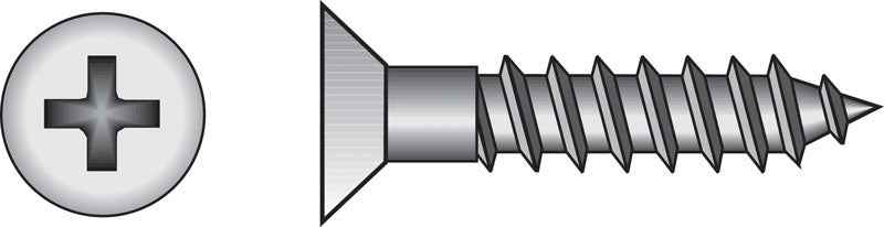 HILLMAN No. 8 X 2-1/4 in. L Phillips Zinc-Plated Coarse Wood Screws 100 pk