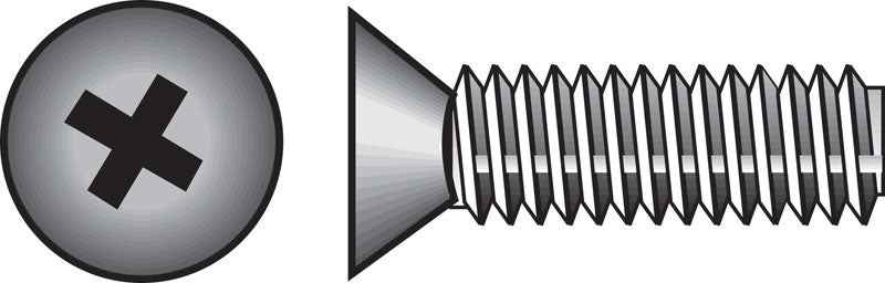 HILLMAN No. 8-32 Ga. X 1 in. L Phillips Flat Head Stainless Steel Machine Screws 100 pk