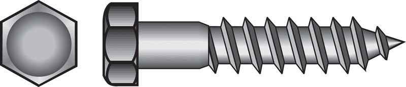 HILLMAN 5/16 in. X 4-1/2 in. L Hex Hot Dipped Galvanized Steel Lag Screw 50 pk