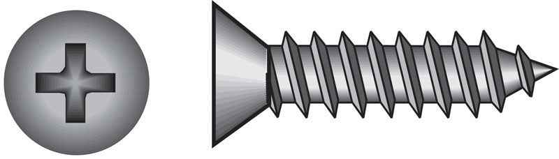 HILLMAN No. 6 Ga. X 1-1/4 in. L Phillips Flat Head Sheet Metal Screws 100 pk