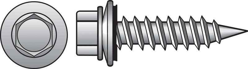 HILLMAN No. 10 Ga. X 1 in. L Hex Hex Head Screws w/Washers 100 pk